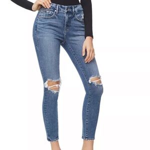 Good American Good Legs Distressed straight leg size 2